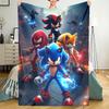 Sonic Theme Printed Blanket - Perfect for Couch, Bed, Travel & Outdoor Use | Machine Washable, Cozy & Durable.