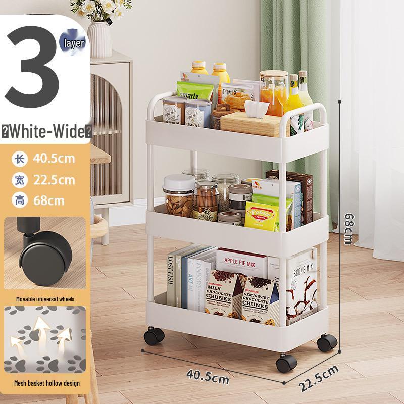 Compact Multi-Layer Rolling Storage Rack for Kitchen, Dorm, or Bathroom