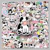 Cute Waterproof Cow Cartoon Stickers for DIY Decoration - 100 Sheets for Thermos, Phone Case, Suitcase, and More