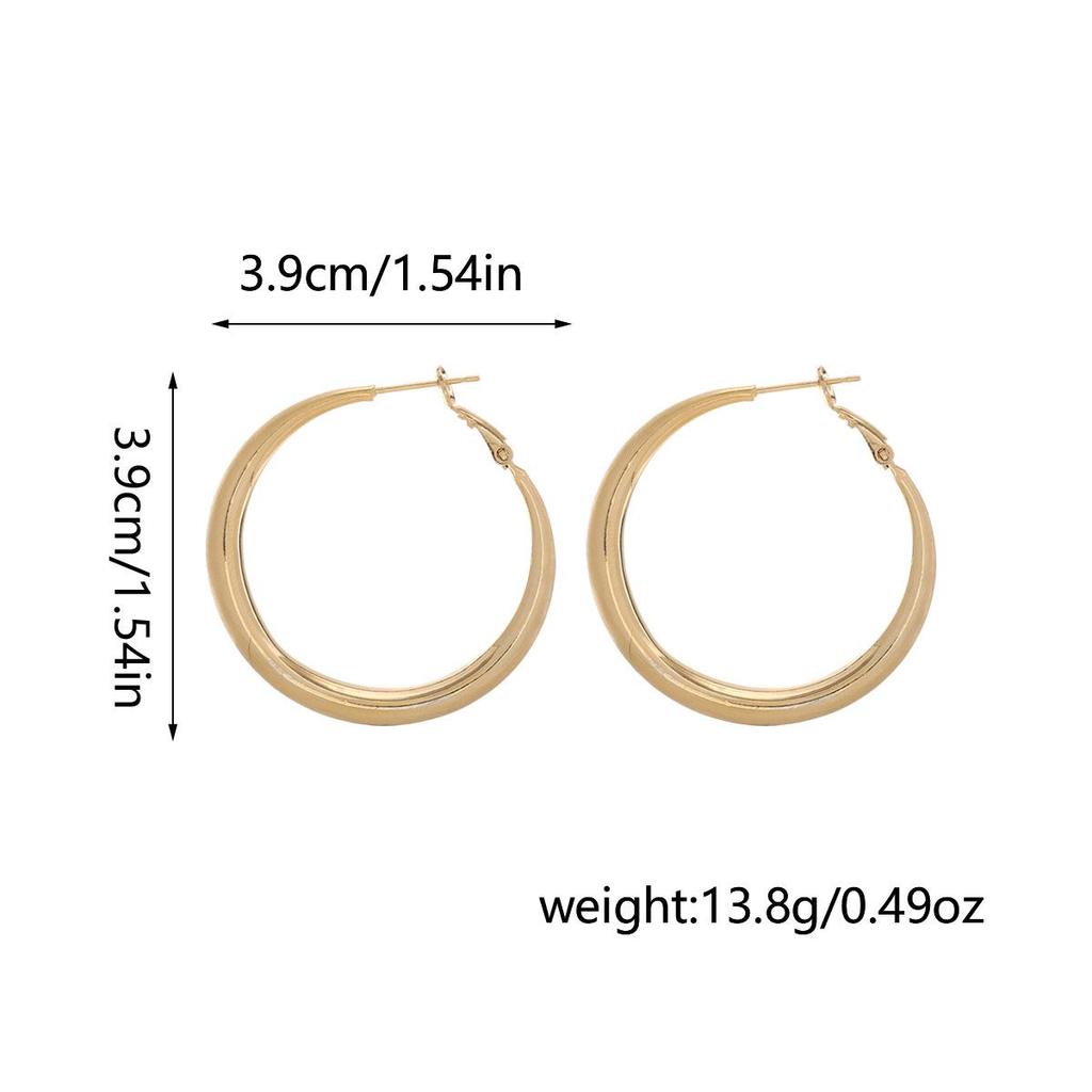 S925 Silver Brushed Plain Hoop Earrings - European & American Style, Versatile, High-End, Cold Tone