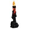 Black Taper Flameless, Candles With Battery, Candlestick Candle Light LED With Holder And 3D Flame