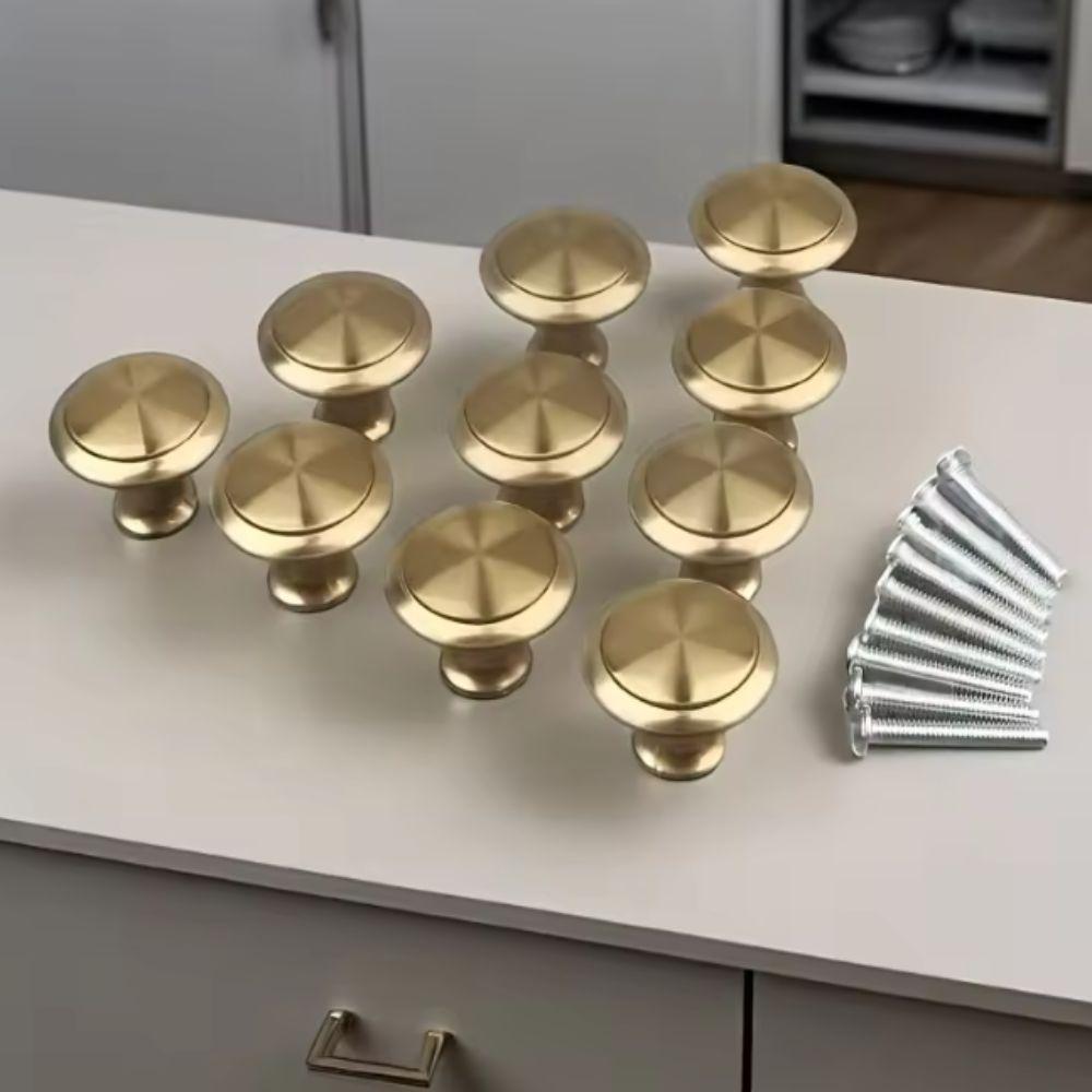 Golden Color Single Hole Handle Round Shape Furniture Handle Pull Handle Furniture Hardware