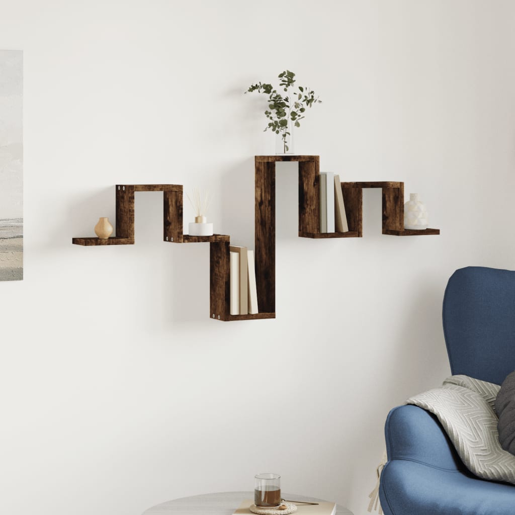 Wall Shelf Smoked Oak 104.5 X 10 X 43 Cm Engineered Wood