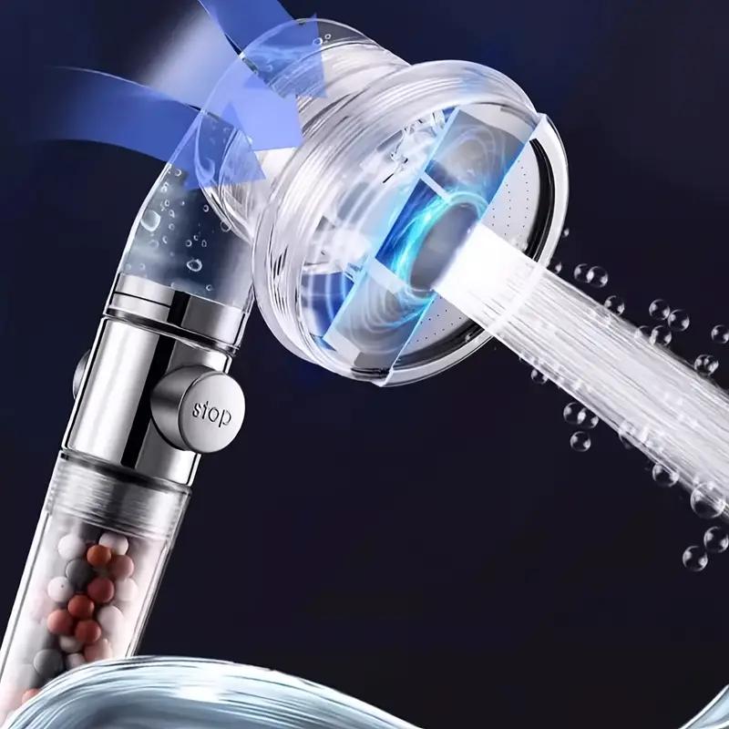 New 3-mode Negative Ion Booster Filter Shower Head One-button Water Stop Handheld Water-saving Bathroom Accessories Set