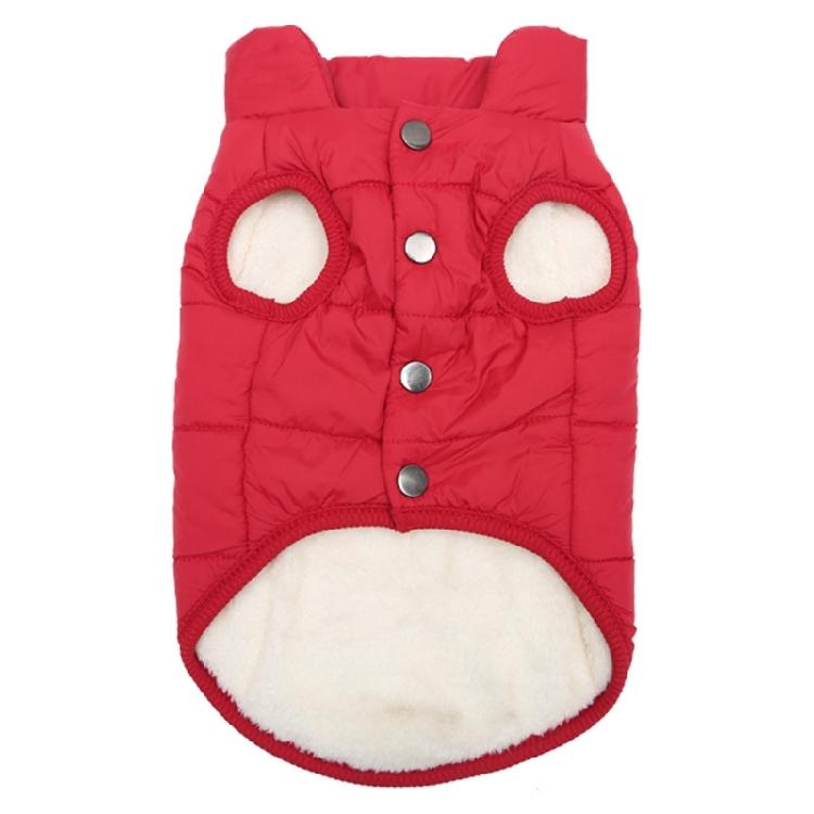 Dog Winter Apparel Pet Coat Solid Color Wind Resist Furry Lining Warm Outfit XS
