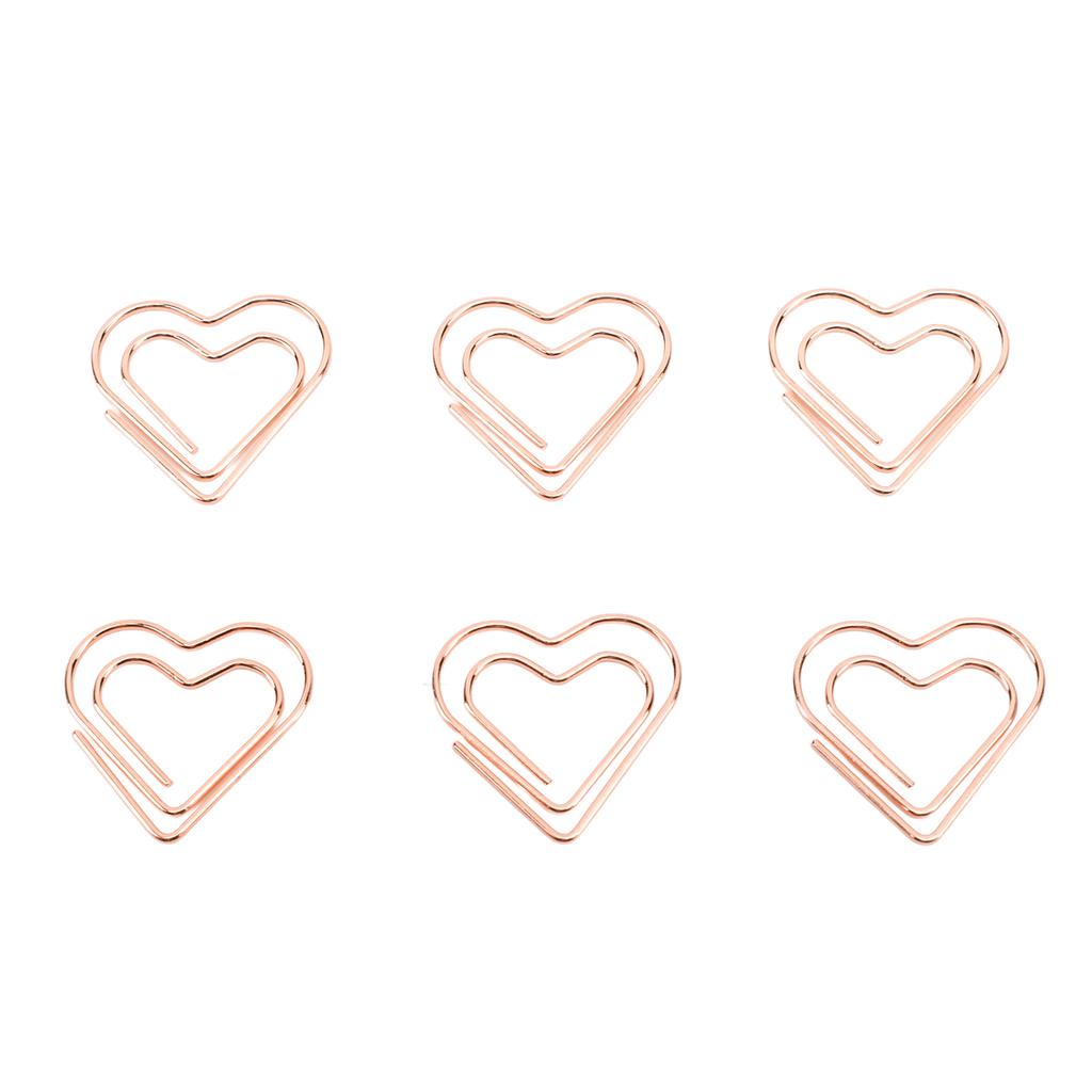100pcs Hrt Shape Paper Clips Cute Metal Paper Clips Portable Adorable Small Paper Clips for Document Organization