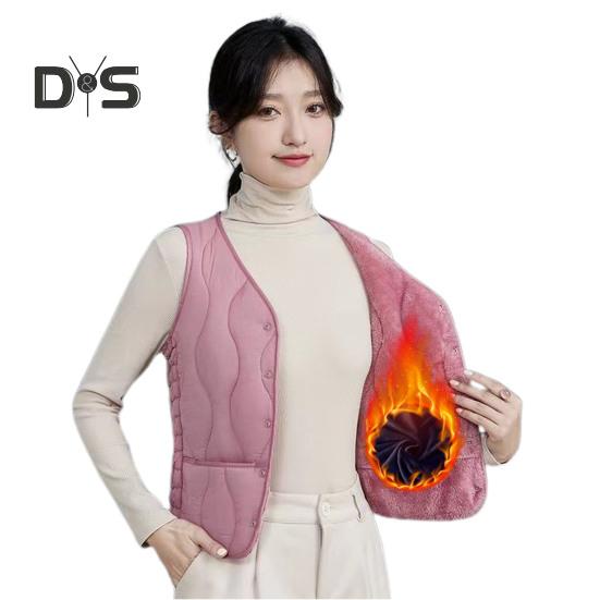 

Зимний женский многослойный жилет, пальто, тонкий, с застежкой на пуговицы, с круглым вырезом, без рукавов, однотонный, ветрозащитный, сохраняющий тепло, уличный пуховик XXXL фиолетовый