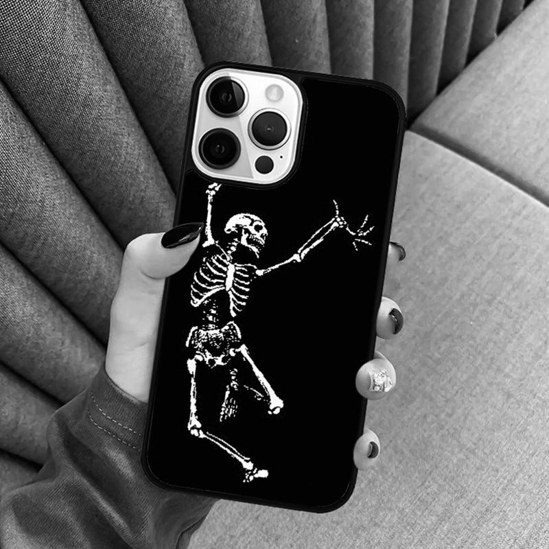 Spooky Skull Funny Dance Skeleton Phone Case For iPhone 17 Air 16 16e 15 13 14 Pro Max 11 12 Plus 2022 MAX Cover