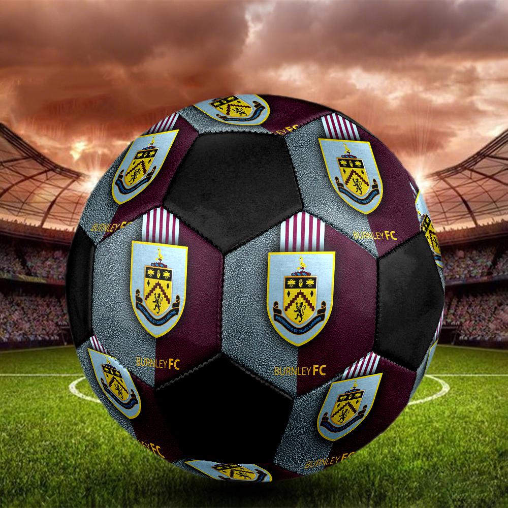 Burnley Football Club Soccer Ball, colorful, suitable for all ages, machine-stitched, PVC material, competition grade, durable and high bounce