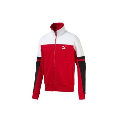 Blok kolorów Casualowy treningowy długi rękaw Retro kurtka sportowa Męskie kurtki Czerwony Biały 595866-11