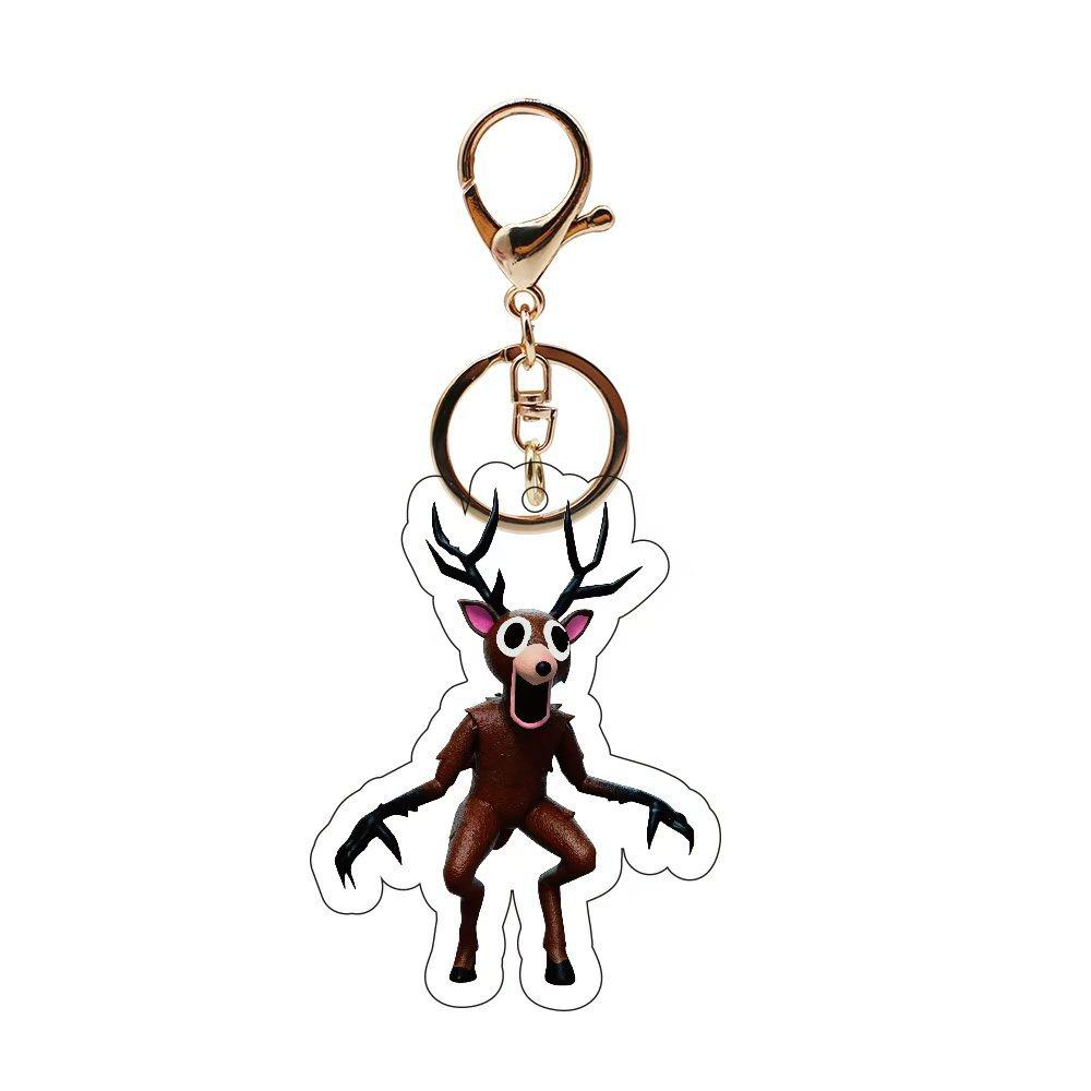 New Game 99 Nights In The Forest Keychain Bag Accessories Acrylic Pendant 99 Nights In The Forest Deer Owl KeyRing Fans Gifts