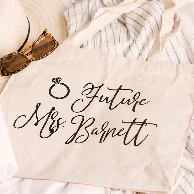 Personalized Future Mrs Tote Bags Wedding Engagement Bridal Shower Decorate Bachelorette Party Totes Bridesmaid Bride To Be Gift