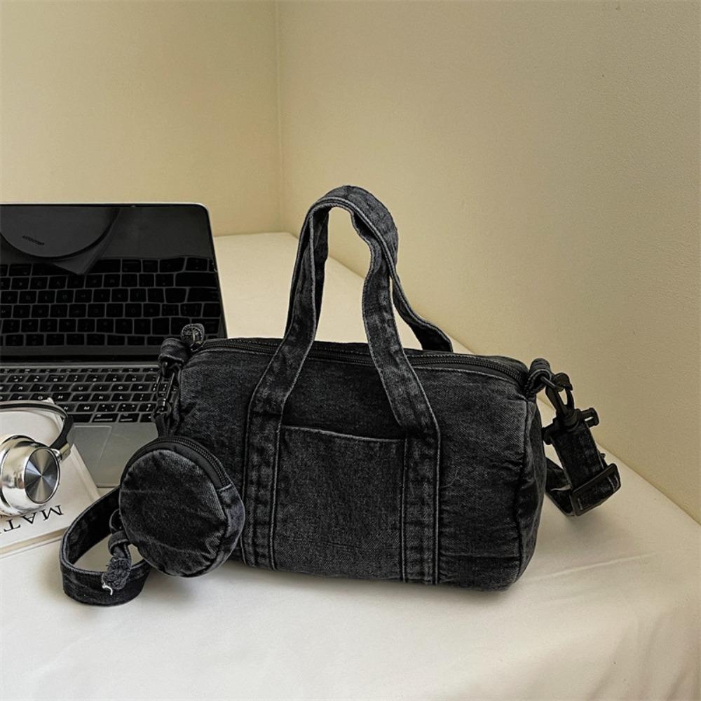 

Ретро Джинсовая Сумка Регулируемый Ремешок Повседневная Сумка-Тоут Модная Джинсовая Сумка Через Плечо Леди чёрный