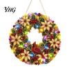 Sparkling Gemstone Art Project DIY Acrylic Christmas Faux Pearl Hanging Kit, Lighted Wreath 3D Beaded Craft Bead Mosaic Kit with LED String