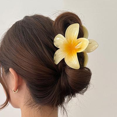 8CM Fermaglio per Capelli in Acrilico a Fiore Grande Gradiente Boho per Donne Pinze per Capelli Dolci Pinze a Granchio Fermagli Accessori per Capelli Hawaiani