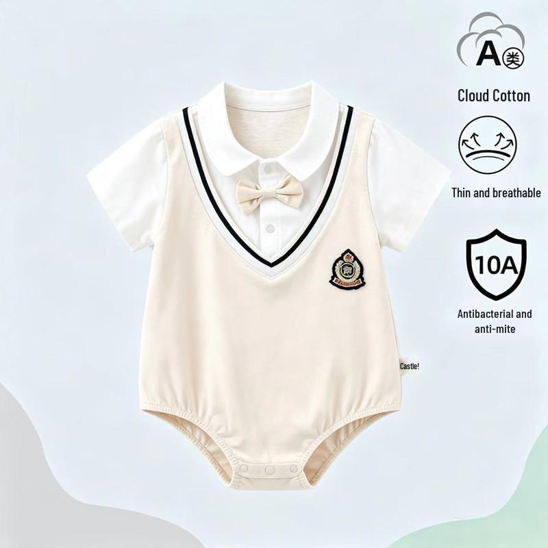 Best-Selling Unisex Baby Bodysuit - Short Sleeve Cotton Summer One-Piece for Newborns