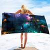 Oversized Microfiber Beach Towel Magic Forest, Quick Dry Sandproof Compact,Adult Extra Large Chair Towel Over Sand Free Sandless