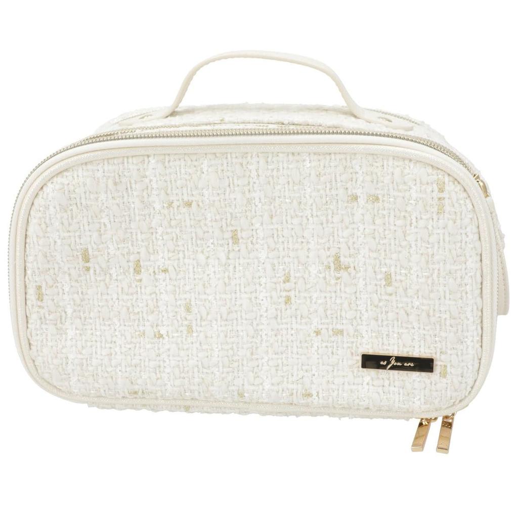 Nitori Double Zipper Cosmetic TW 2117100010841 Bag, White, NG09,