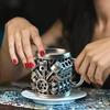 Cup for Car Enthusiasts V8 Engines Stainless Steel Coffee Mug Funny V6 Car Engine Design Mug Coffee Cup Cocktail Mug Tea