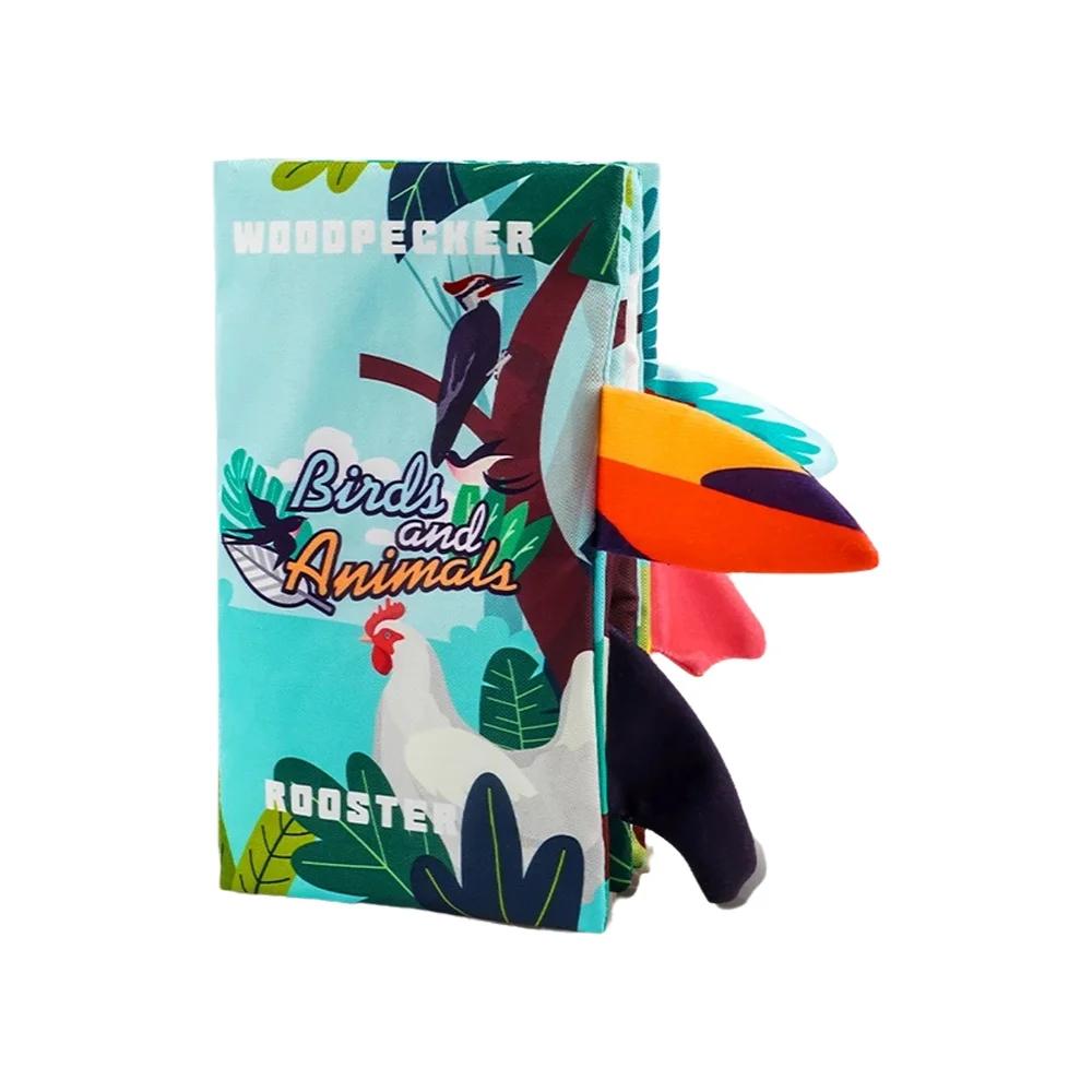 

Non-Toxic New Visual Colorful Tail Cloth Book Baby Indestructible Cloth Book Chewable 3D Book Toy
