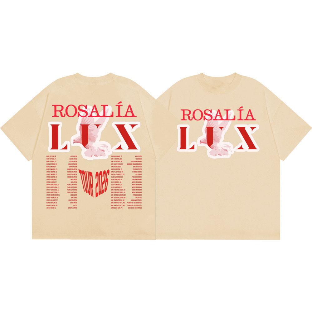 Zpěvačka Rosalia LUX Tour 2026 Tričko Pánské Dámské Oblečení Móda Y2k Oversized Trička Letní Ležérní Bavlněné Krátký Rukáv Tričko