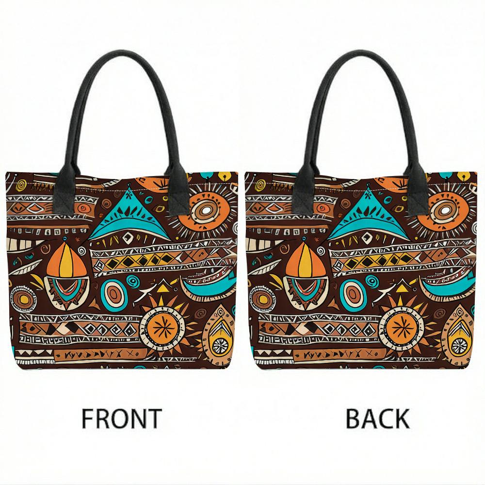 Boho Ethnic Pattern Tote Bag Large Capacity Casual Shoulder Bag for Travel Shopping Daily Use