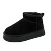 Muffin Schneestiefel mit dicker Sohle Damen Echtleder Winter Neu Rutschfest Erhöhend Baumwollschuhe Warm und Samt Kurze Stiefel