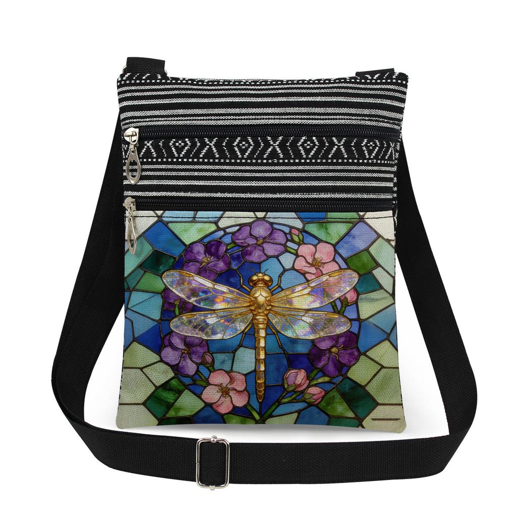 1 Stück Libellen-Print Tragetaschen Damen Schulterhandtaschen Postboten-Tasche 6919 KTB
