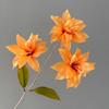 3 Heads Artificial Flower Branch Realistic Real Touch Lilium Brownii Flower Green Plants Handmade Simulation Flowers