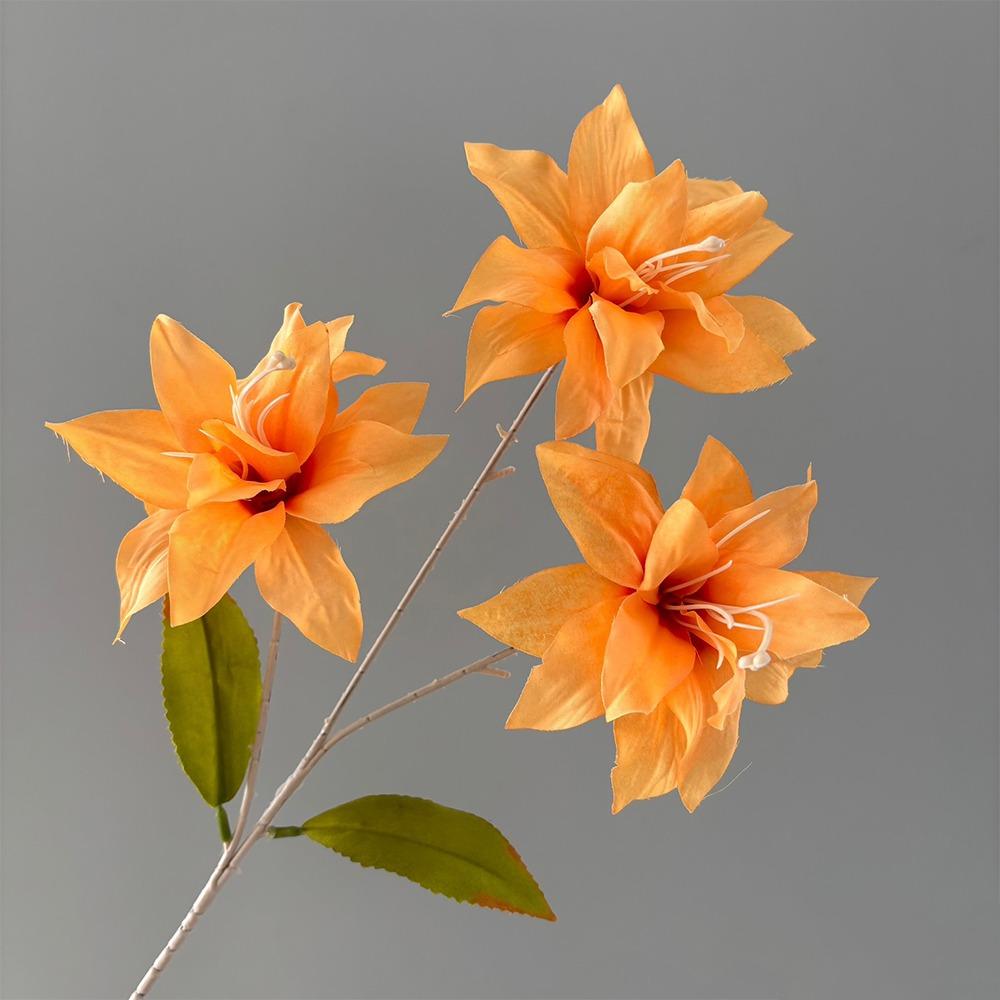

Green Plants Artificial Flower Branch Realistic Lilium Brownii Flower Garden Decoration оранжевый