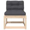 Garden Sofa with Cushions Solid Pine Wood