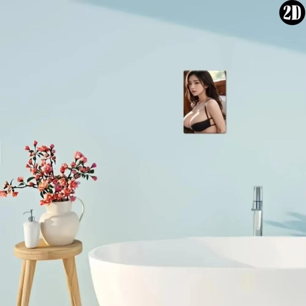 Vintage plåtskylt Retro tjej Väggdekor Metallkonst Bar Café Hem