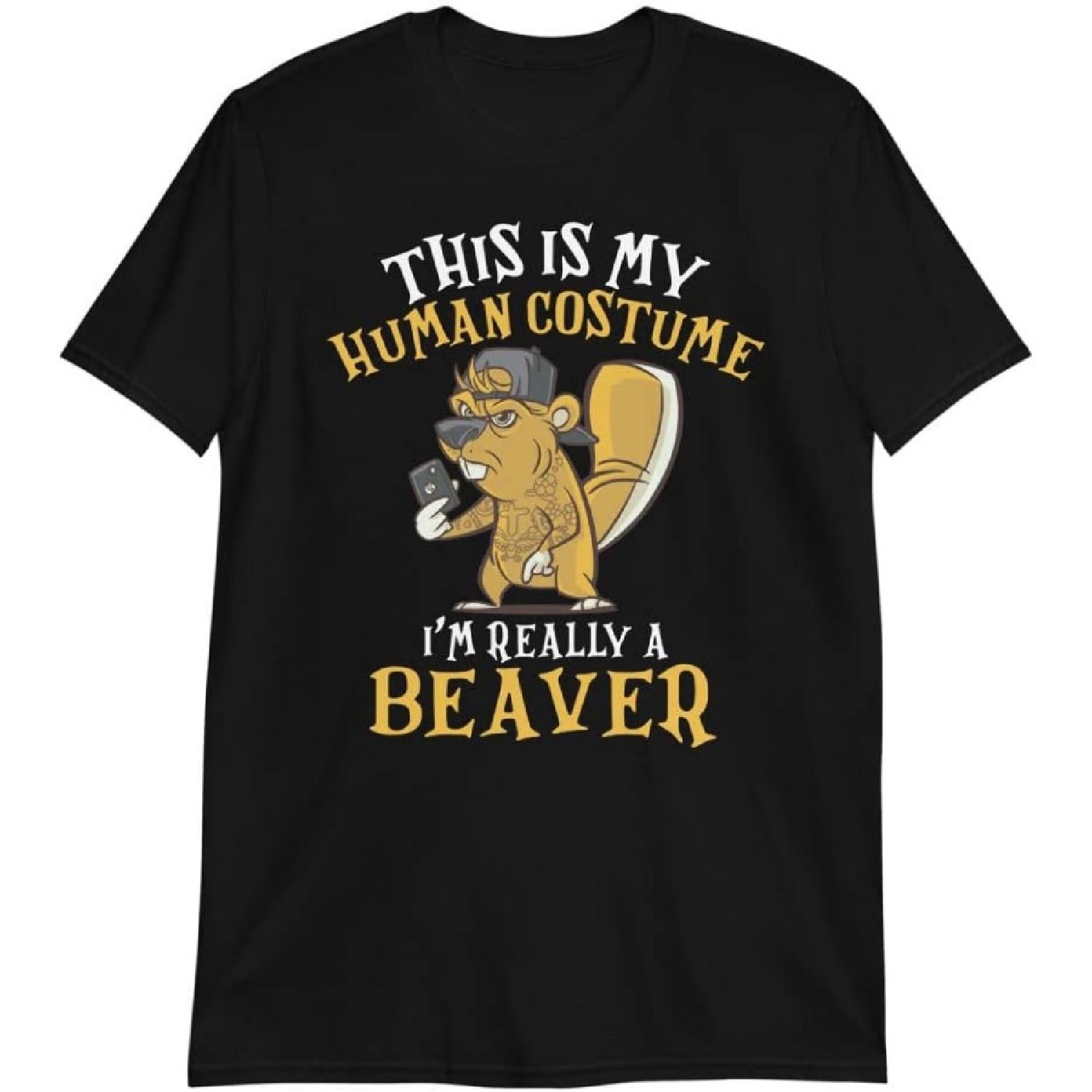 This is My Human Costume I m Really A Beaver Funny Halloween T-Shirt XXXXXL разноцветный
