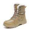 Winter high-top hiking cotton shoes men's casual leather sneakers outdoor velvet warm snow boots