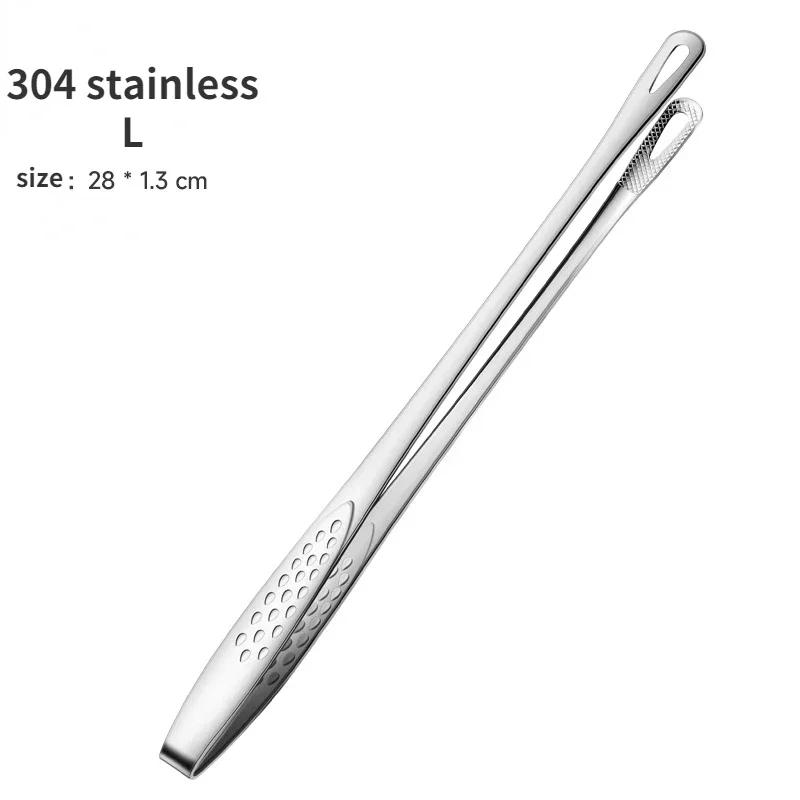 1pc 304 Stainless Steel Food Tongs Long Handle Non-Slip Barbecue Tong Steak Tongs Kitchen Cooking Tools Kitchen Accessories