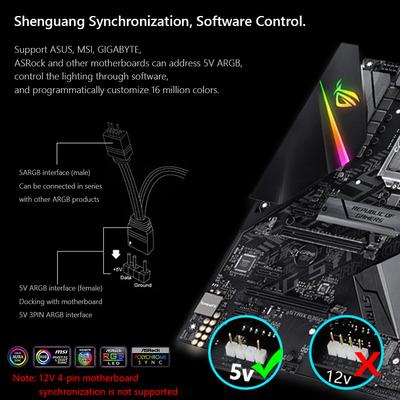 4Pin Diamond Magnetic ARGB LED Strip Light 5V 3Pin/Small 4Pin Diamond Magnetic Chassis DIY Lamp for PC Case