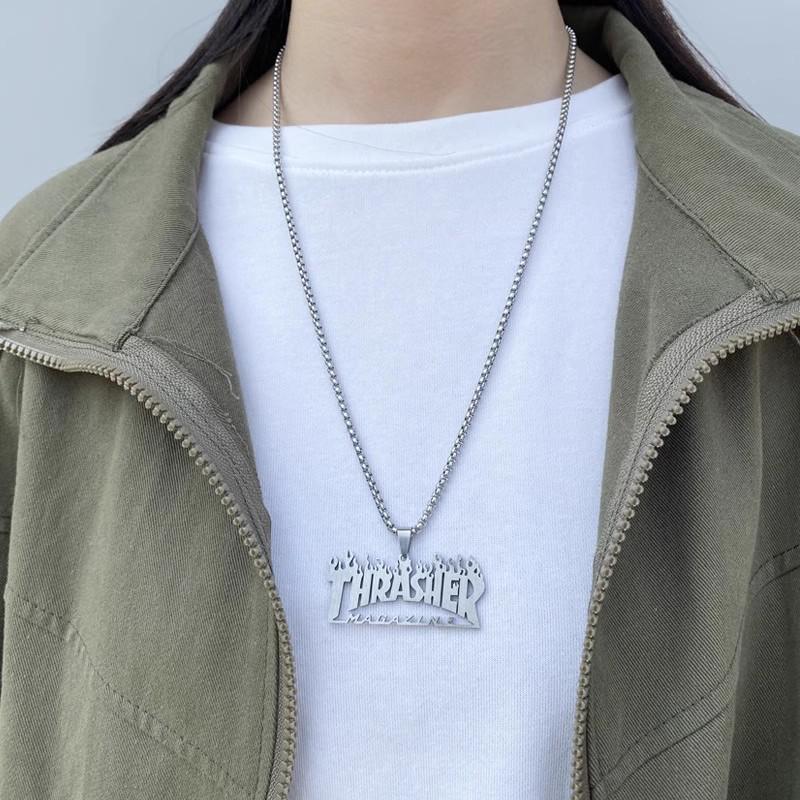 Colier Hip-Hop Trendy din Oțel Titan pentru Bărbați - Fashionabil, Versatil și Accesoriu Emoțional pentru Cuplu.
