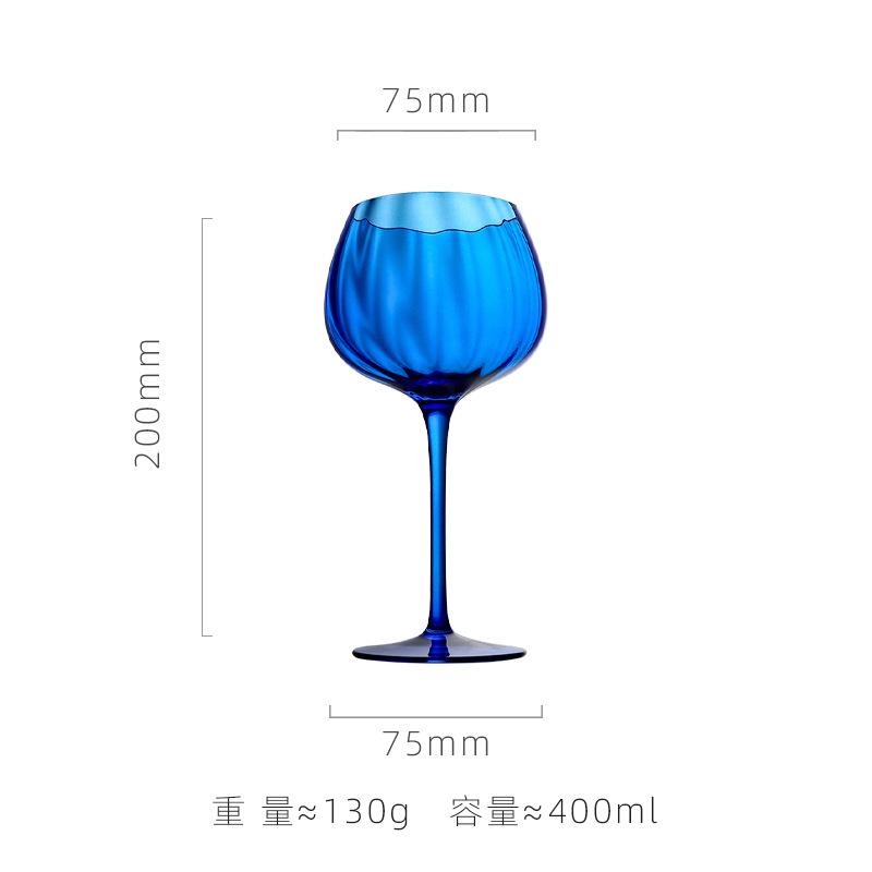 Blue Ripple Red Wine Glass Goblet Retro High Stem Crystal Glass Wine And Champagne Glass For Home