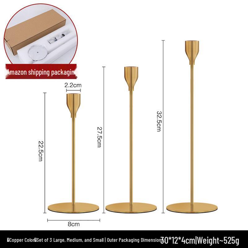 Nordic Light Luxury Aromatherapy Candle with Golden Candlestick - Perfect for Romantic Dinners and Elegant Table Decor