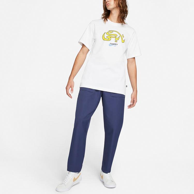 Nike SB X Carpet Company Co-Branded Printed Short Sleeve Sport Tee Asian Edition Men Tops White DC0728-100