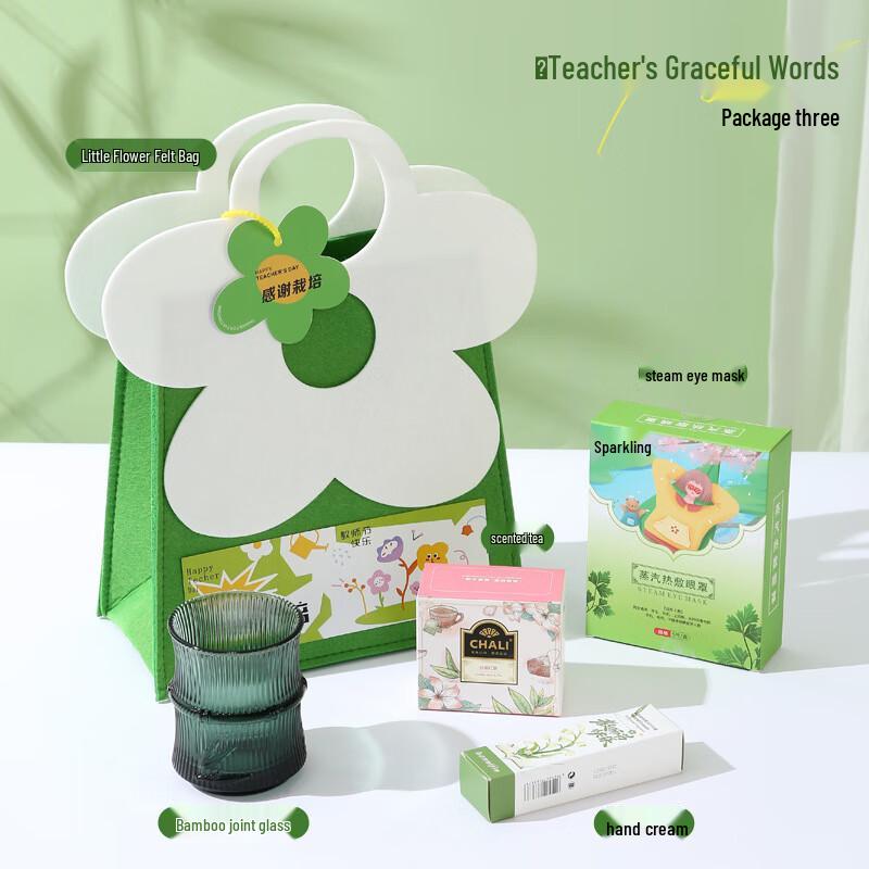 Teacher s Day Gift Set with Bamboo Style Glass Cup