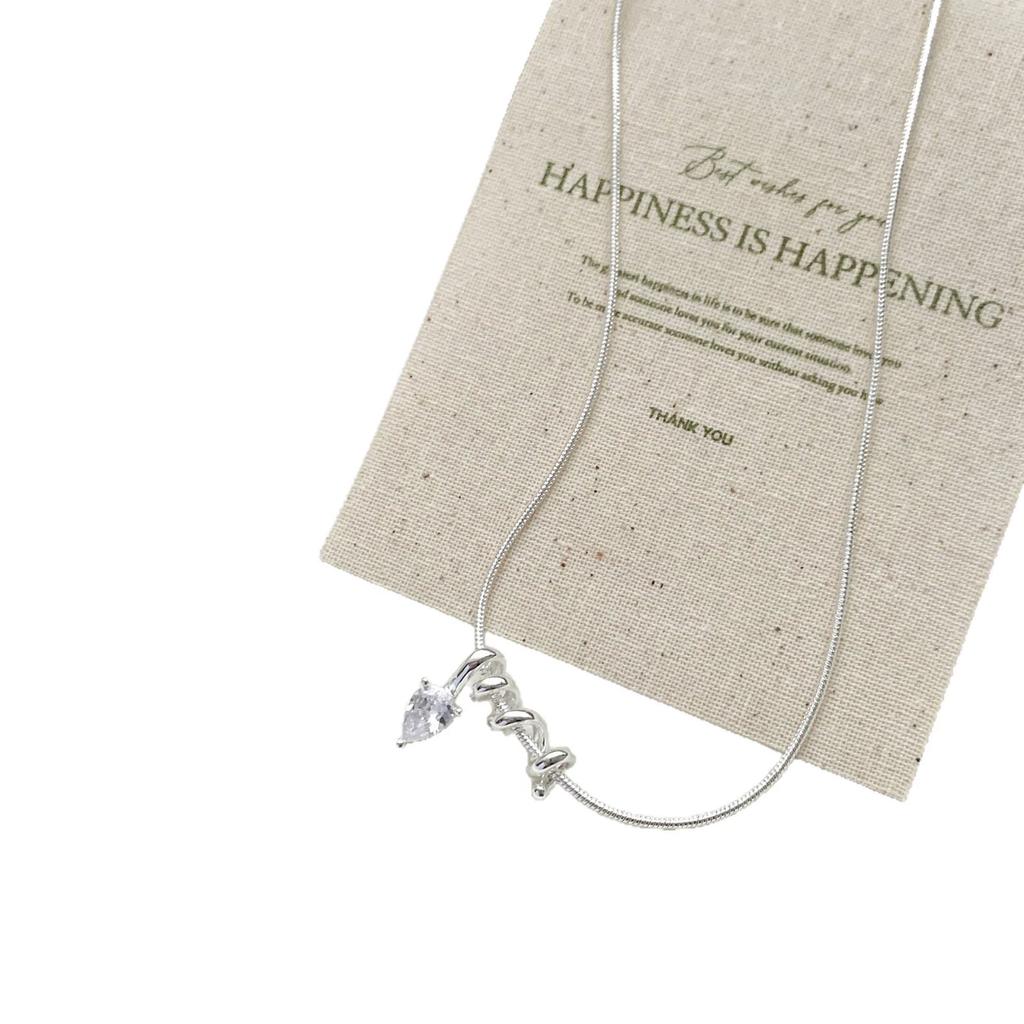 Sweet Line Winding Zircon Pendant Necklaces For Women Lady Creative Fashion Clavicle Chain Jewelry Gift Party Daily