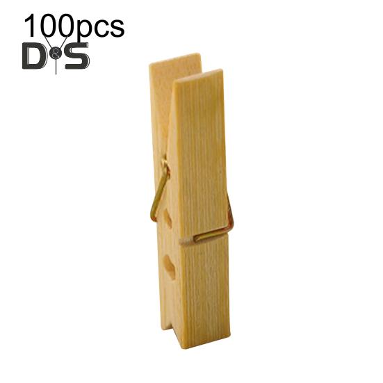 100Pcs Bamboo Clips Clothespins Easy To Use Heavy Duty Rust Resistant Laundry Clip Hangers Multipurpose Clips