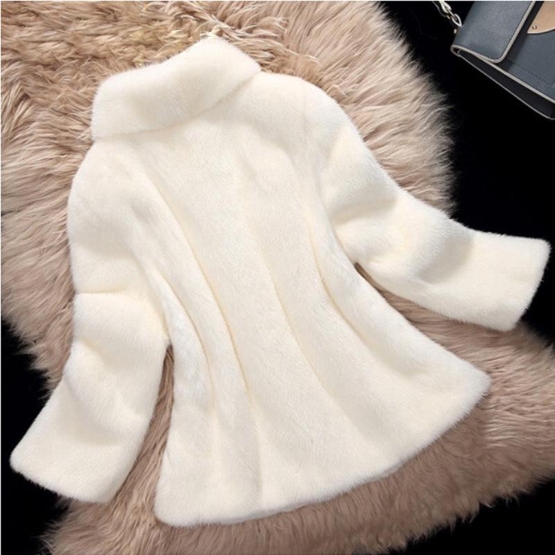 Women's Korean Style Slim Mink Fur Stand Collar Jacket
