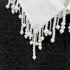 Elegant Pearls Beaded Tassels Trim Detachable Faux Collar Enhances Clothing Layers for Women Jewelry Bib Choker Neckalce