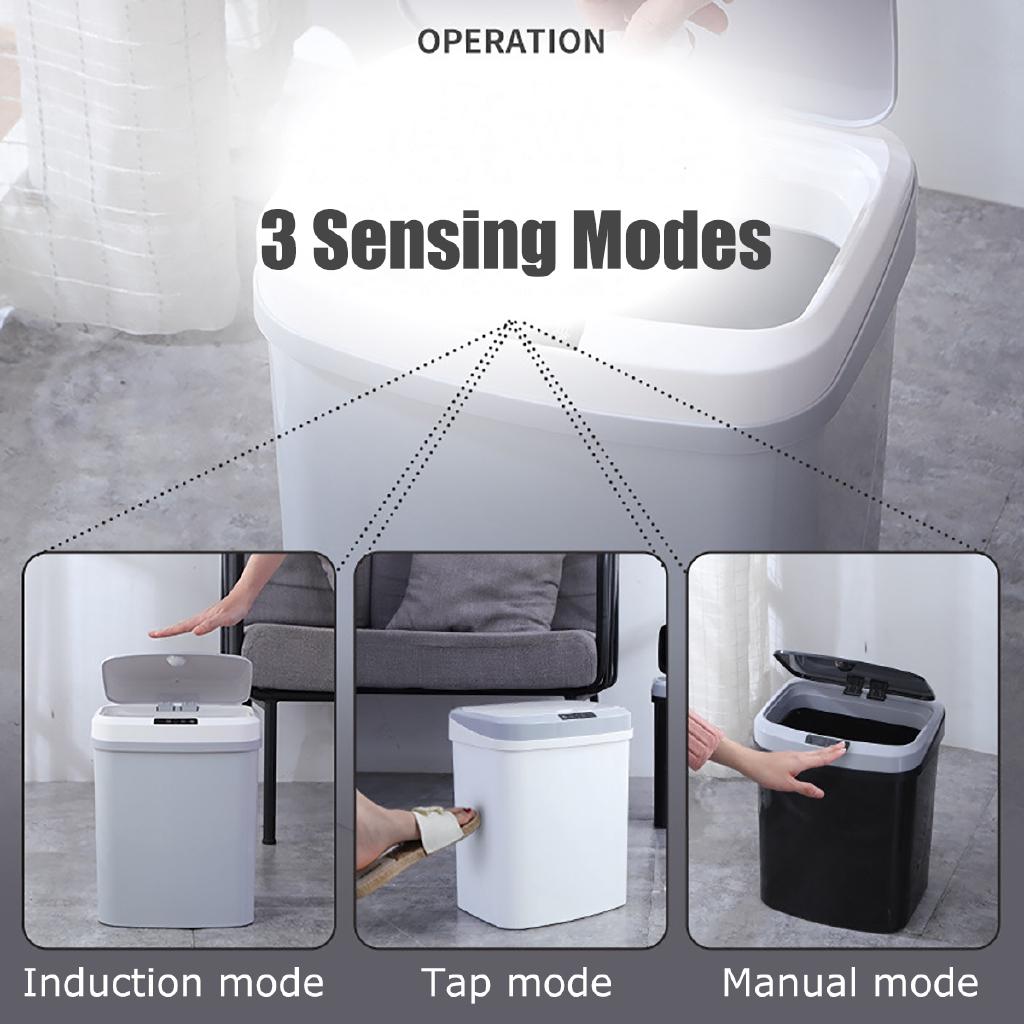 15L Automatic Touchless Smart Infrared Motion Sensor Rubbish Waste Bin Kitchen Trash Can Garbage Bins for Home Room Kitchen Car 26.5 * 20.8 * 33 CM