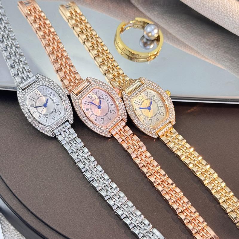 Rose Gold Alloy Strap Women's Watch Luxury Trendy Quartz Watches for Woman Suitable for Daily Clothing Matching Relojes De Mujer