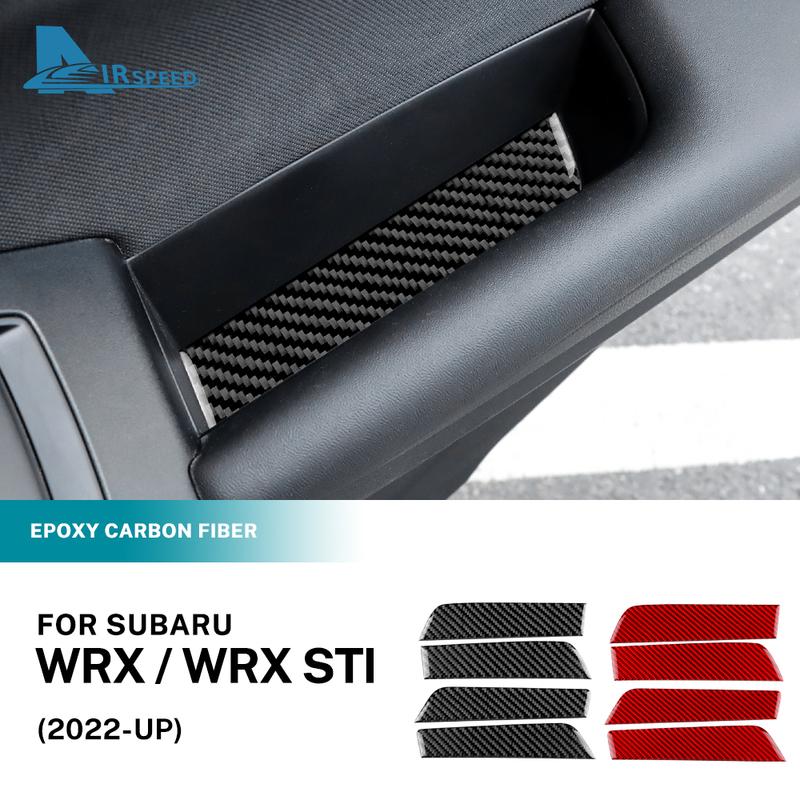 Real Soft Carbon Fiber Door Armrest Inner Groove Trim Sticker For Subaru WRX/WRX STI Decoration Interior Accessories