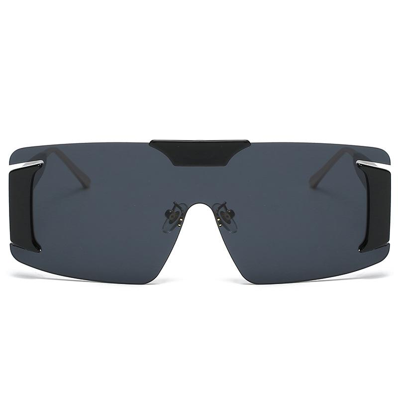 New personalized frameless integrated sunglasses men's and women's trendy large-frame sunglasses street shot glasses s