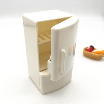 Dollhouse Miniature Kitchen White Wooden Fridge Refrigerator Freezer Kids Toy